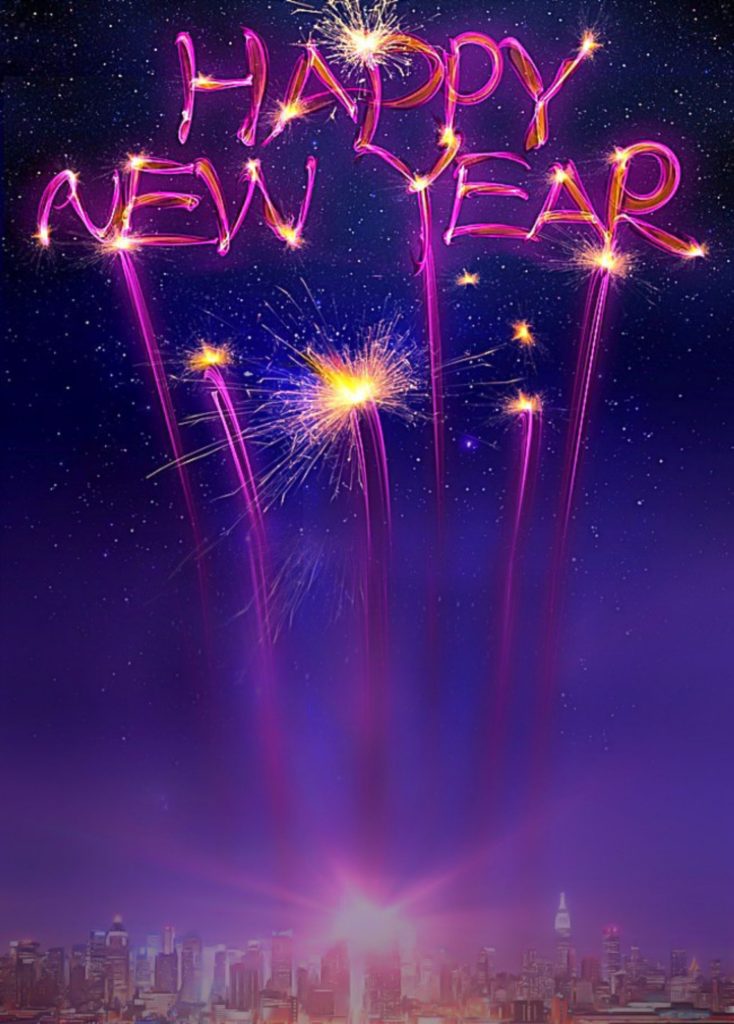 Happy New Year Neon Effect Background
