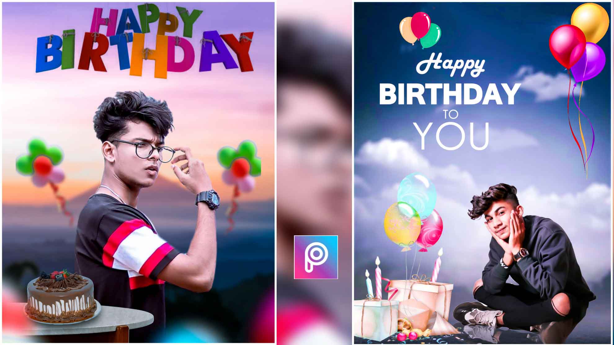 Happy birthday background for photo editing - create festive pictures