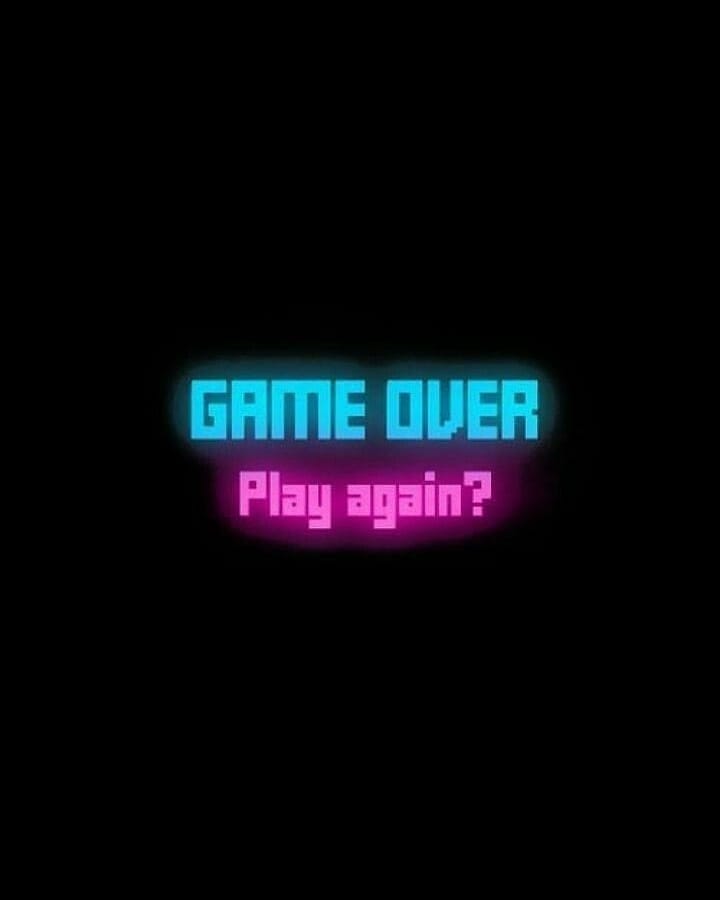 game over Neon Text Png