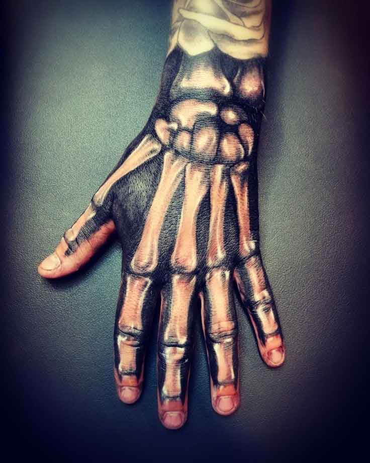 skeleton hand tattoo drawing